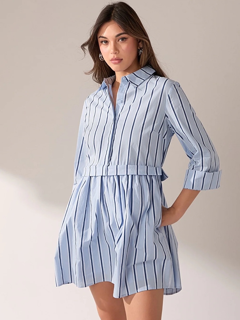 English Factory Poppy Sailor Stripe Mini Shirt Dress Size S NWOT